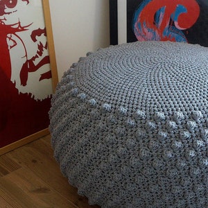 CROCHET PATTERN Video Tutorial Diy Tutorial XL Large Crochet Pouf Poof, Ottoman, Footstool, Home Decor, Pillow, Bean Bag, Floor cushion