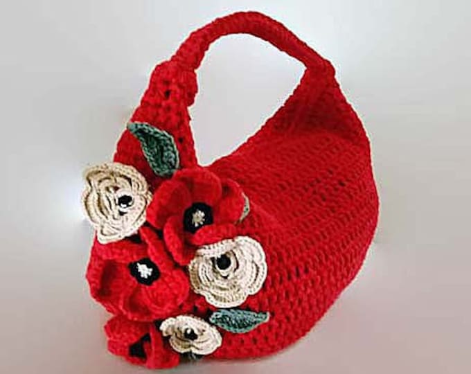 CROCHET PATTERN Crochet Bag Pattern Tote Pattern crochet purse  woman bag, shopping bag, summer bag beach bag, handbag, crochet shoulder bag