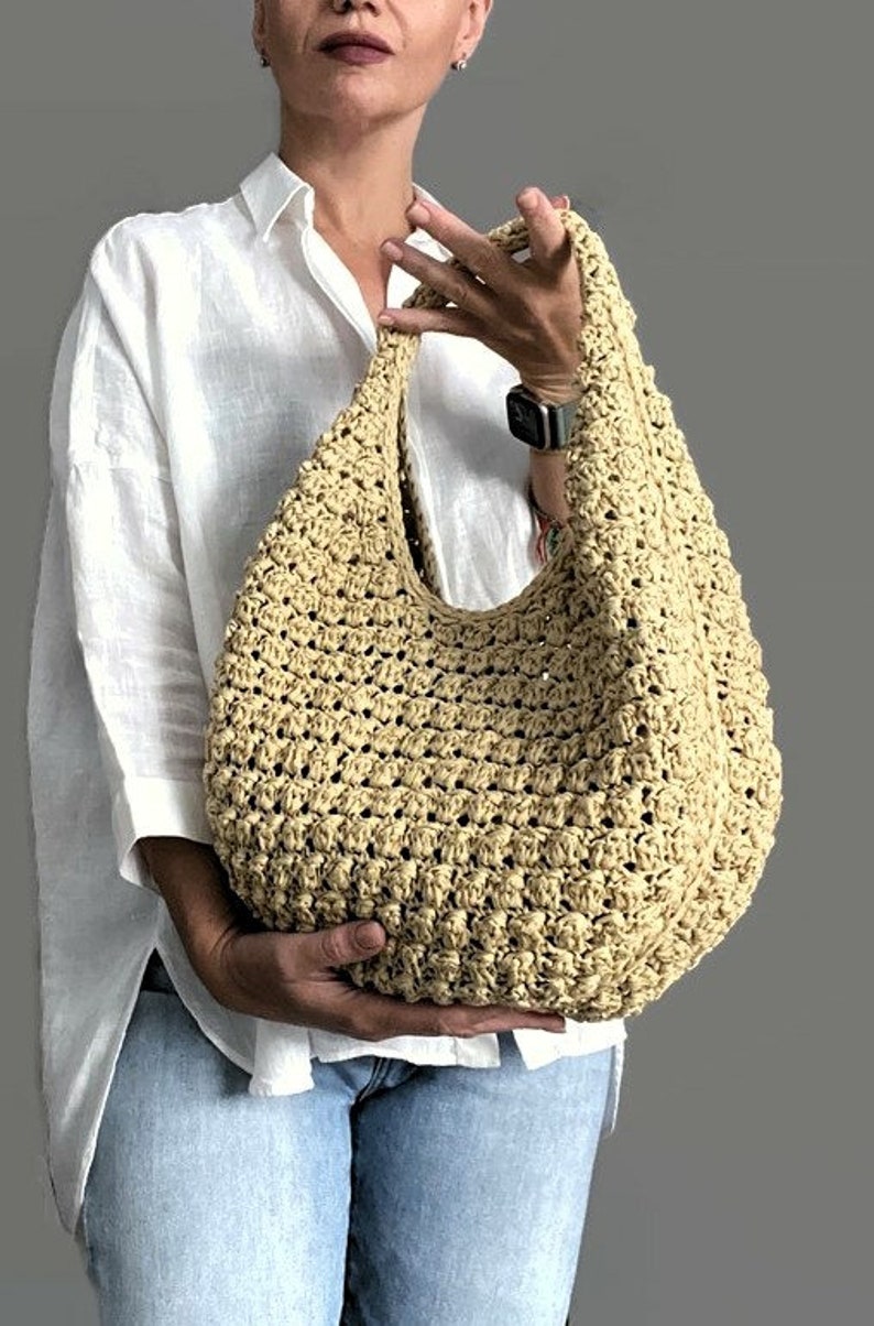 MOTIF AU CROCHET Sac ronda Sac au crochet Sac à main en laine au crochet Sac à main pour femme, sac shopping, sac d'été, sac de plage, sac à main image 4