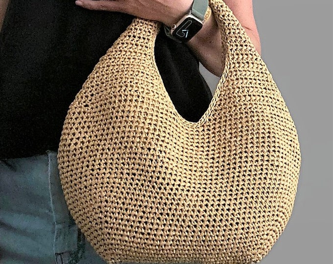 CROCHET PATTERN ALBA Crochet Bag Pattern Raffia Bag crochet purse  woman bag shopping bag summer bag beach bag, handbag