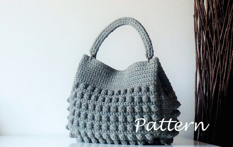 CROCHET PATTERN Crochet Bag Pattern Tote Pattern crochet purse woman bag, shopping bag, summer bag beach bag, handbag, crochet shoulder bag image 2