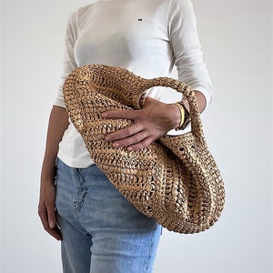 CROCHET PATTERN CETARA Crochet Bag Pattern Raffia Bag crochet purse woman bag shopping bag summer bag beach bag, handbag image 5