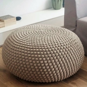 CROCHET PATTERN Bobbles Pouf Video Tutorial Diy Tutorial Crochet Pouf Poof, Ottoman, Footstool, Home Decor, Pillow, Bean Bag, Floor cushion