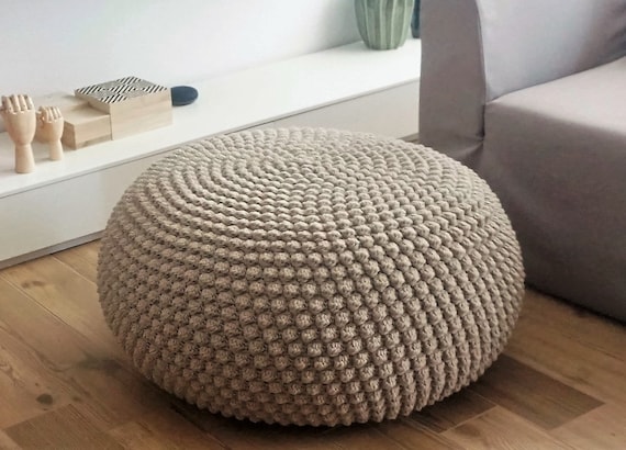 Crochet sale pouf ottoman