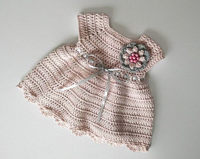 Crochet PATTERN Baby Dress  Dress Pattern Crochet Baptism Dress Christening Dress Newborn Outfit Baby Girl Clothes Crochet Baby Dress
