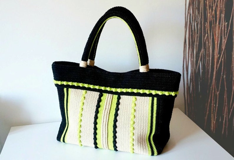 CROCHET PATTERN Crochet Bag Pattern Tote Pattern crochet purse woman bag, shopping bag, summer bag beach bag, handbag, crochet shoulder bag image 2