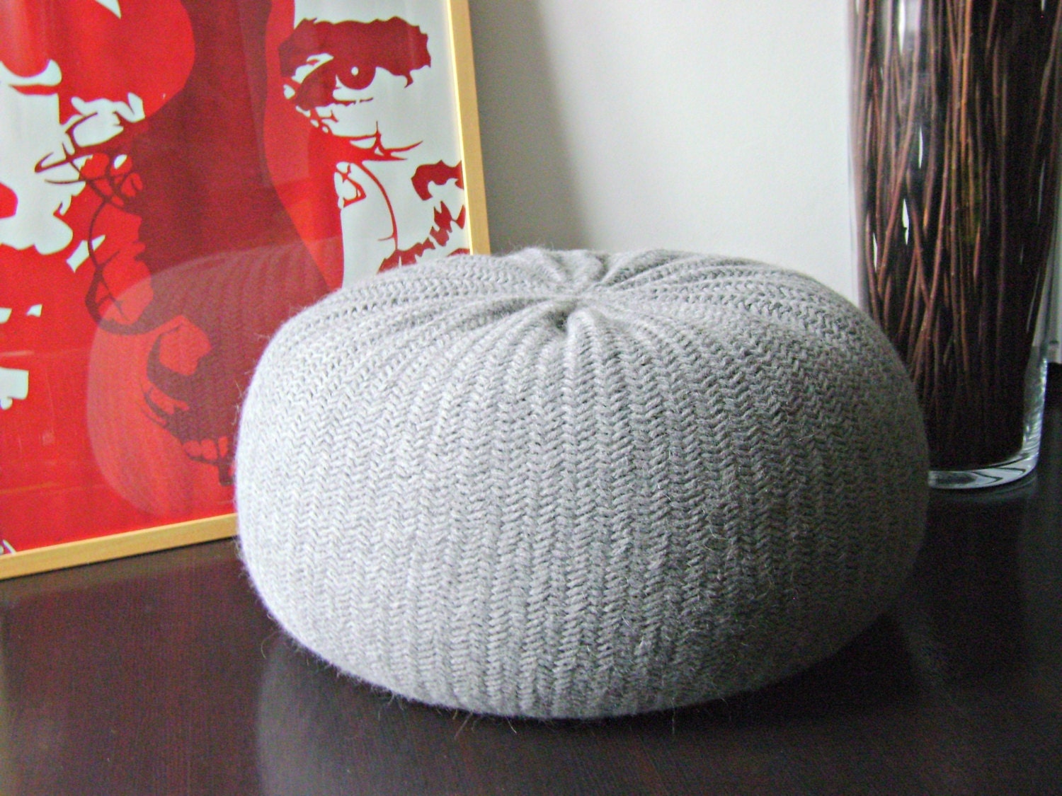 XXL STUFFED POUF Poof Ottoman Footstool Home Decor Etsy