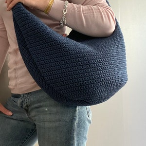 MAXIHOBO MOTIF AU CROCHET Sac en laine au crochet Sac à main au crochet pour femme, sac shopping, sac d'été, sac de plage, sac à main image 2