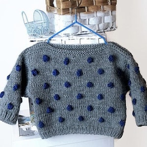 Maglione KNITTING PATTERN, pullover, bambino, neonato, modello fai da te top all'uncinetto per bambini, maglione invernale vintage, moderno e semplice