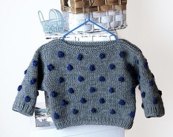 Maglione KNITTING PATTERN, pullover, bambino, neonato, modello fai da te top all'uncinetto per bambini, maglione invernale vintage, moderno e semplice