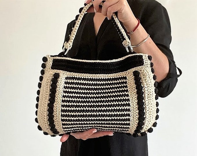 CROCHET PATTERN Palermo Bag Pattern Tote Pattern crochet purse  woman bag, summer bag, handbag, crochet shoulder bag, clutch