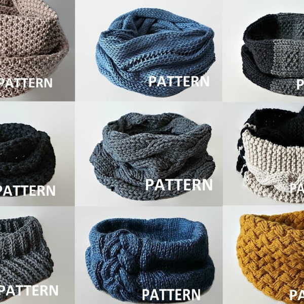 PATRON DE TRICOT 9 PDF Patterns Tricot Infinity Scarf Pattern Cowl Scarf Pattern Knitting Scarves Pattern Crochet Infinity Scarf Pattern