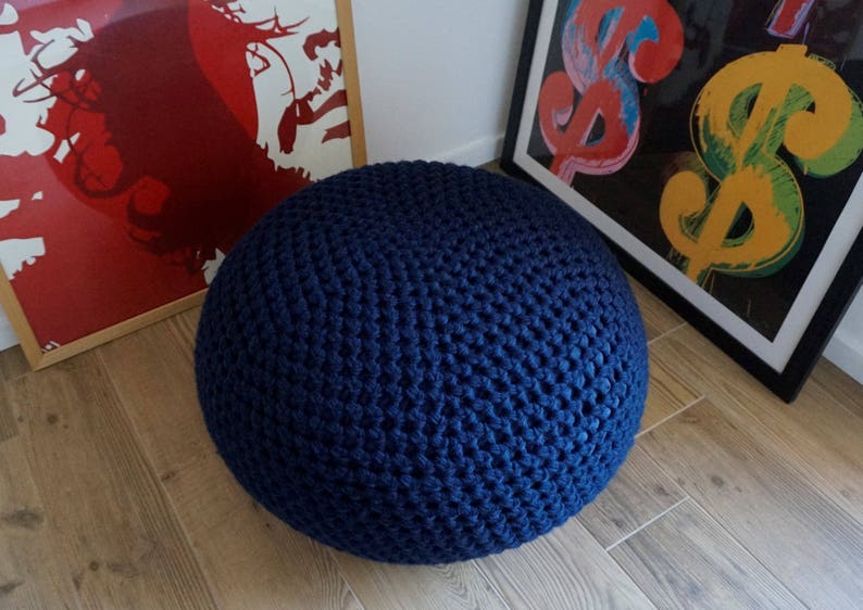 CROCHET PATTERN Diy Tutorial Crochet Pouf Poof, Ottoman, Footstool, Home Decor, Pillow, Bean Bag, Floor cushion Easy Crochet Pattern image 2