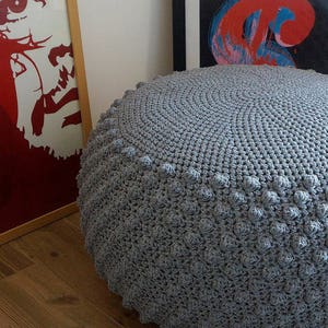 CROCHET PATTERN Diy Tutorial XL Large Crochet Pouf Poof, Ottoman, Footstool, Home Decor, Pillow, Bean Bag, Floor cushion Crochet Pattern image 2