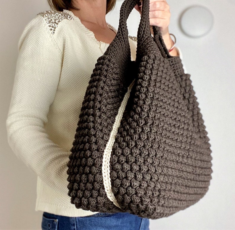 CROCHET PATTERN Arcadia Tote Bag Crochet Bag Pattern crochet purse shopping bag, summer bag beach bag, handbag, crochet shoulder bag image 3