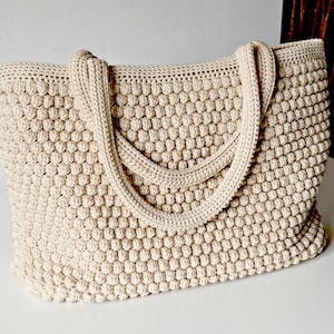 MOTIF DE CROCHET Sac fourre-tout au crochet pour femme, sac à main au crochet, sac shopping, sac d'été, sac de plage, sac à main, sac à bandoulière au crochet image 3