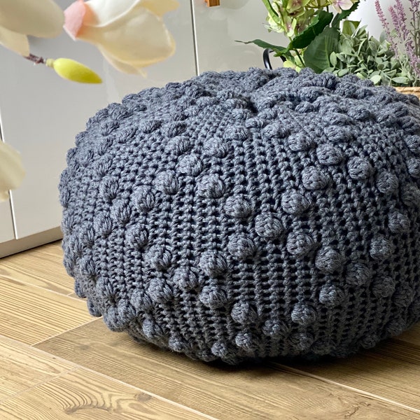 CROCHET PATTERN DIY Tutorial Large Crochet Pouf Poof, Ottoman, Footstool, Home Decor, Pillow, Bean Bag, Floor cushion (Crochet Pattern)