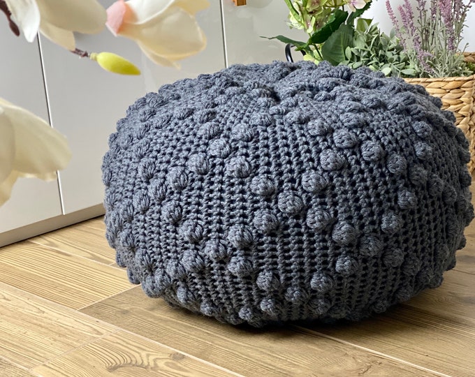 CROCHET PATTERN DIY Tutorial Large Crochet Pouf Poof, Ottoman, Footstool, Home Decor, Pillow, Bean Bag, Floor cushion (Crochet Pattern)