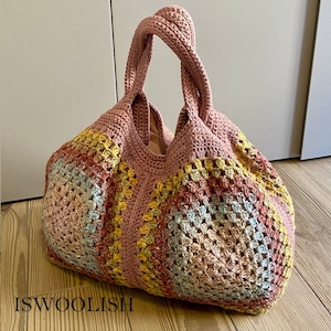 MOTIF AU CROCHET sac grand-mère sac au crochet sac en laine sac au crochet sac à main femme sac shopping sac d'été sac de plage, sac à main