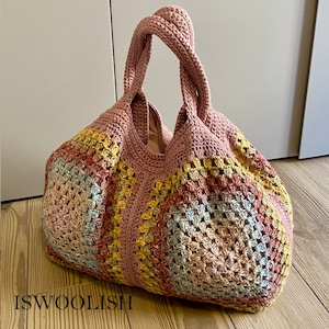 CROCHET PATTERN Granny Bag Crochet Bag Pattern Wool Bag crochet purse  woman bag shopping bag summer bag beach bag, handbag