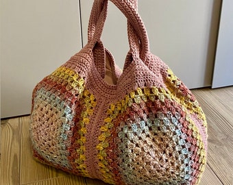 CROCHET PATTERN Granny Bag Crochet Bag Pattern Wool Bag crochet purse  woman bag shopping bag summer bag beach bag, handbag