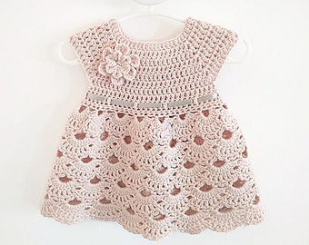 Patron au crochet bébé robe robe patron Crochet nouveau-né tenue bébé fille vêtements crochet bébé robe patron PDF (tailles jusqu'à 4 ans)