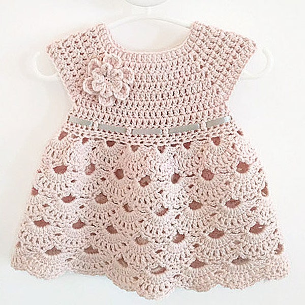 Patron au crochet bébé robe robe patron Crochet nouveau-né tenue bébé fille vêtements crochet bébé robe patron PDF (tailles jusqu'à 4 ans)