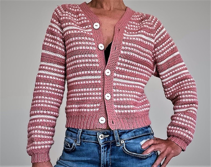 CROCHET PATTERN  Dalia Cardigan Adults Version Crochet Cardigan Jacket Sweater Easy Crochet
