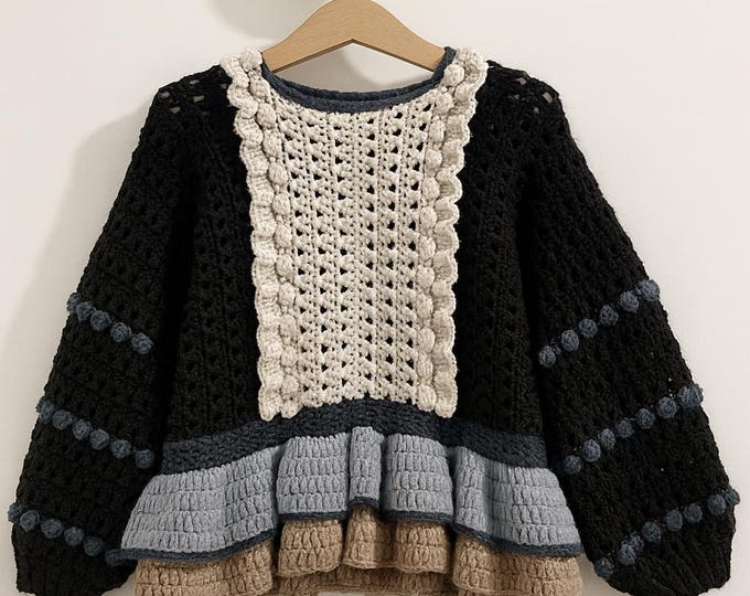 CROCHET PATTERN  MINI Bloom Sweater (1-2 years up to 10-12 years), Crochet Baby, Child Granny Square Sweater, Jacket, Baby Pullover