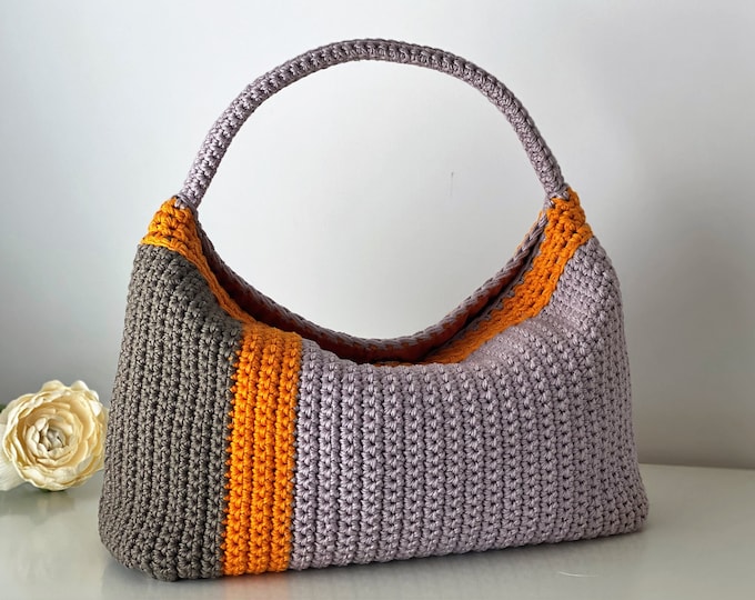 CROCHET PATTERN Silver Fox Handbag Crochet Bag Pattern Tote Pattern crochet purse  shopping bag handbag, crochet market bag