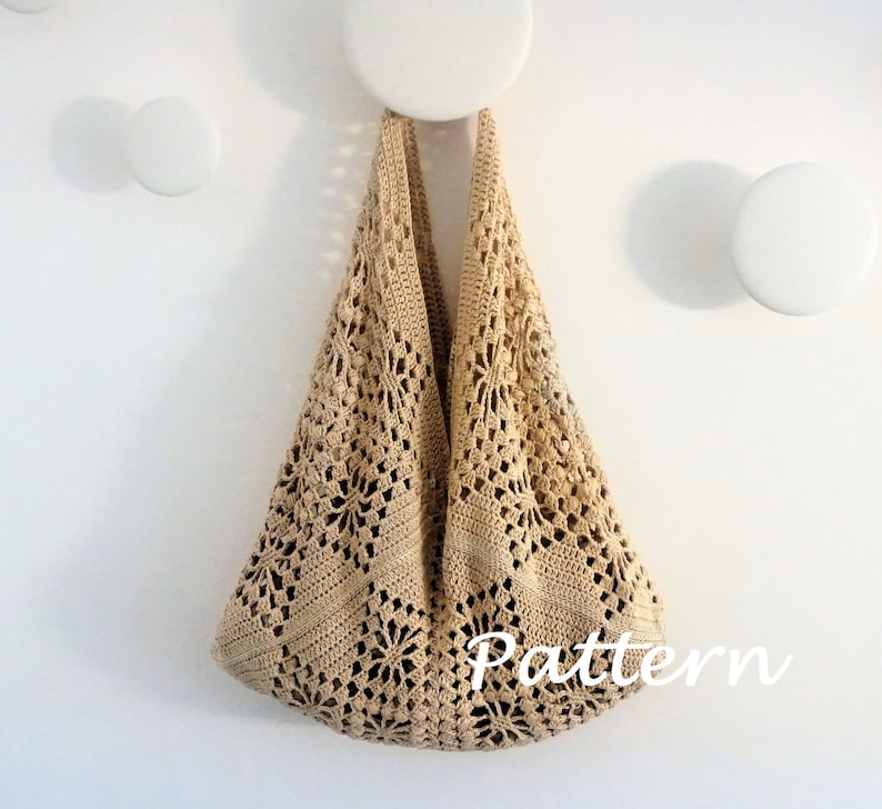 CROCHET PATTERN Market Boho Style Bag Crochet Bag Pattern Tote Pattern ...