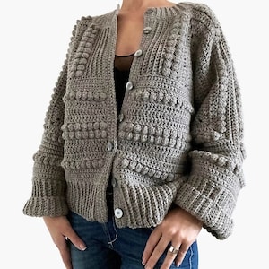 CROCHET PATTERN AMBRE Pull Cardigan Adulte Crochet , Femmes Grand-mère Carré Veste Crochet Pull Crochet Tutoriel Crochet Facile image 3