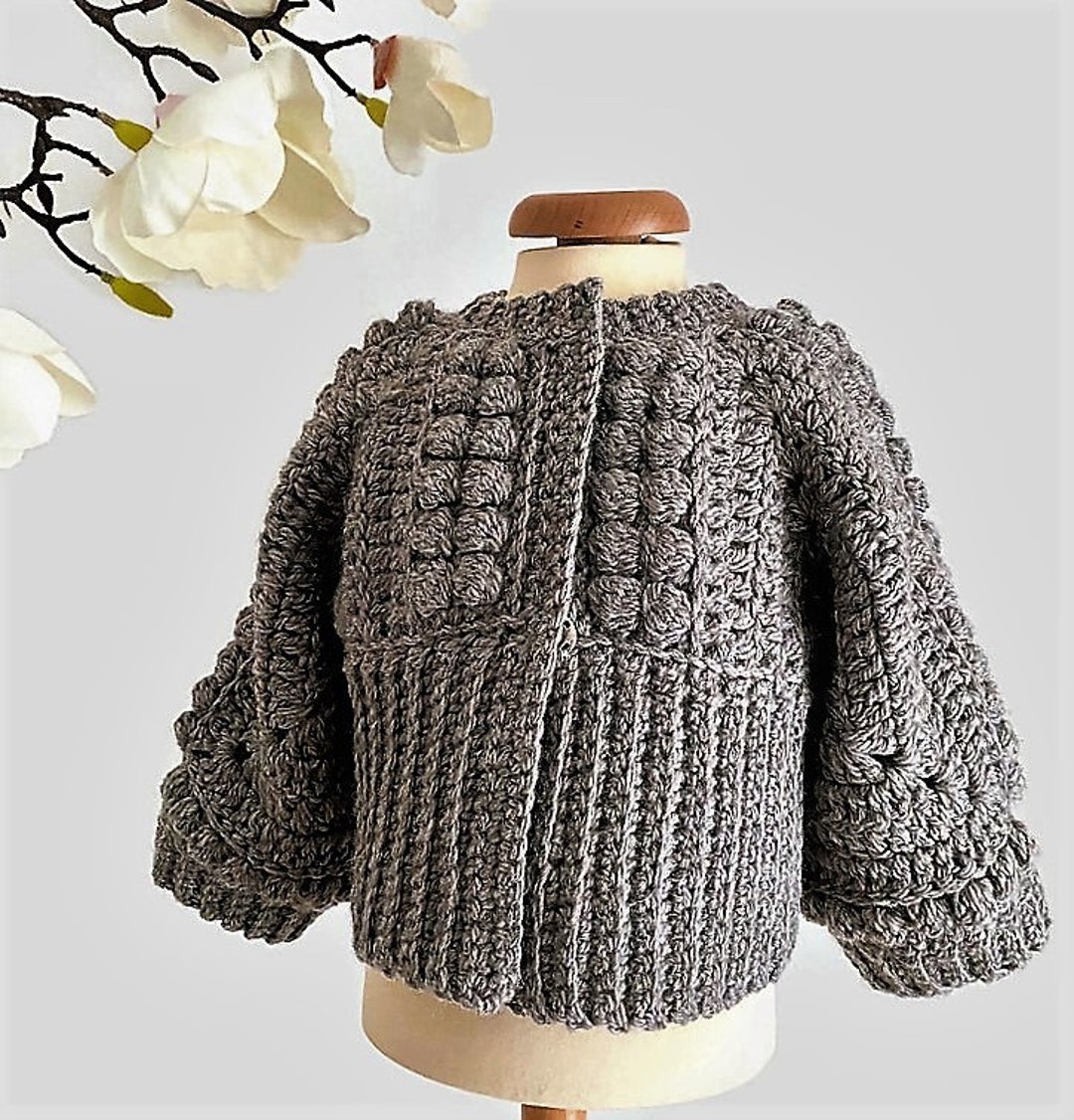 CROCHET PATTERN AMBER Sweater Jacket and Pullover Version Crochet Baby ...