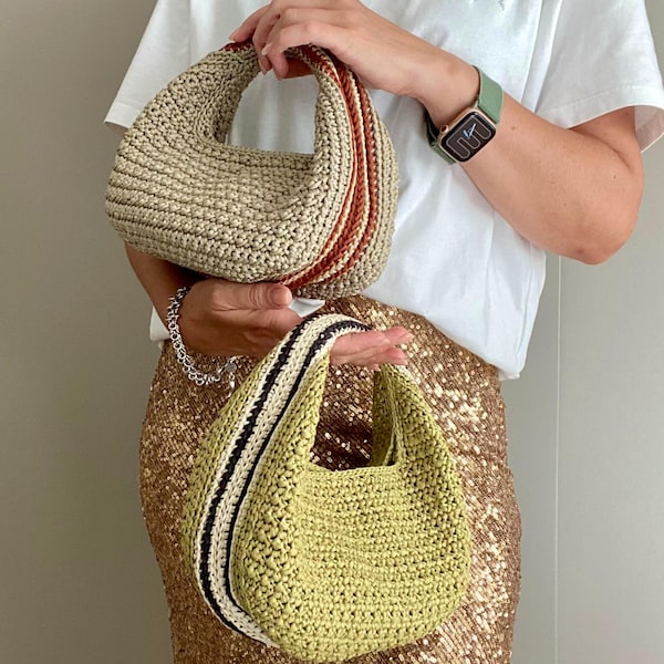 PATRÓN DE GANCHILLO MINIME Bolso Milano Patrón de bolso de ganchillo Bolso de lana Bolso de crochet Bolso de mujer Bolso de compras Bolso de verano Bolso de playa, bolso de mano