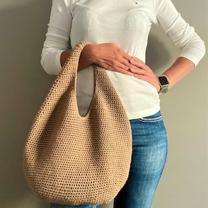 MOTIF AU CROCHET ALBA Sac au crochet Sac à main en laine au crochet Sac à main pour femme, sac shopping, sac d'été, sac de plage, sac à main