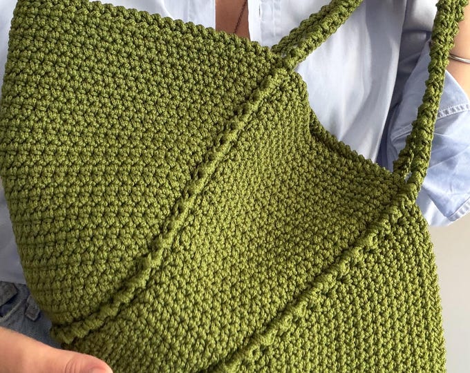 CROCHET PATTERN AURA Tote Bag Crochet Bag Pattern Wool Bag crochet purse  woman bag shopping bag summer bag beach bag, handbag