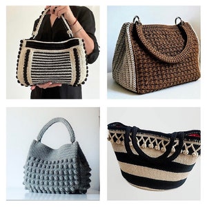 HÄKELANLEITUNG Schultertasche Häkelmuster Schultertasche, Einkaufstasche, Sommertasche, Strandtasche, Handtasche, Häkelanleitung