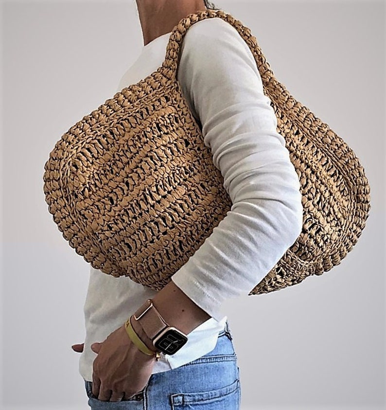 CROCHET PATTERN CETARA Crochet Bag Pattern Raffia Bag crochet purse woman bag shopping bag summer bag beach bag, handbag image 7