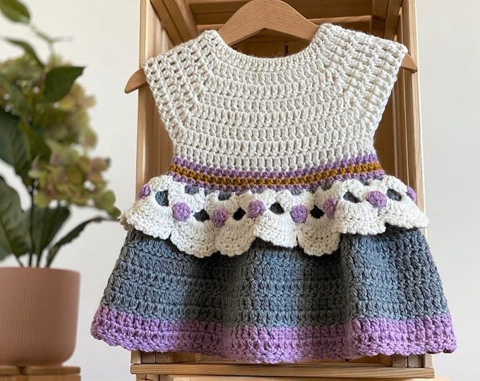 Crochet PATTERN Noemi Double Skirt Dress Baby Dress Pattern Crochet  Newborn Outfit Baby Girl  Crochet Baby Dress (sizes up to 4 years)