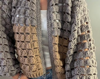 Haakpatroon Brik Trui Vest Volwassenen Haakpatroon, Dames Oma Vierkante Jas Haak Pullover Haakhandleiding Eenvoudig Haakpatroon