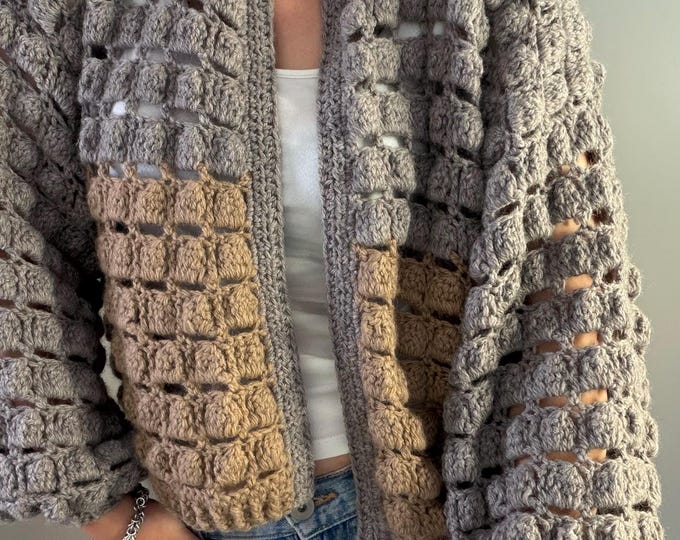 CROCHET PATTERN BRIK Sweater Cardigan Adult Crochet , Women Granny Square Jacket Crochet Pullover Crochet Tutorial Easy Crochet
