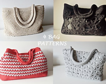 CROCHET PATTERN Crochet Bag Pattern Tote Pattern crochet purse  woman bag, shopping bag, summer bag beach bag, handbag, crochet shoulder bag