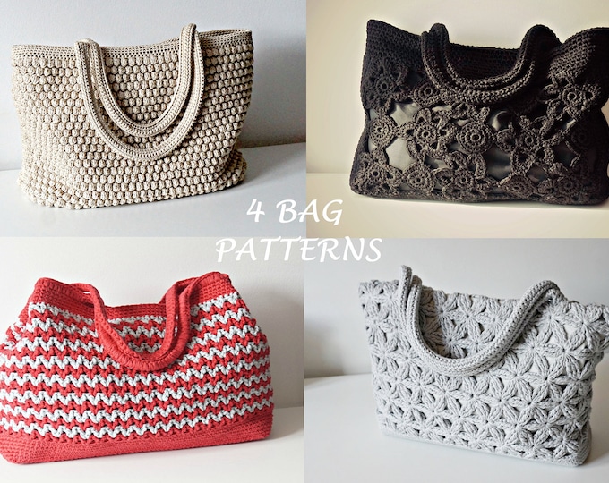 CROCHET PATTERN Crochet Bag Pattern Tote Pattern crochet purse  woman bag, shopping bag, summer bag beach bag, handbag, crochet shoulder bag