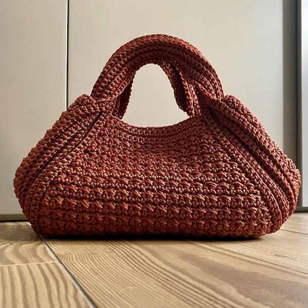 CROCHET PATTERN ELODIE Bag Crochet Bag Pattern Wool Bag crochet purse  woman bag shopping bag summer bag beach bag, handbag