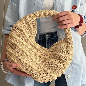 MOTIF AU CROCHET OLA Sac au crochet Sac à main en laine au crochet Sac à main pour femme, sac shopping, sac d'été, sac de plage, sac à main en raphia