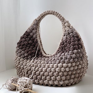 MOTIF AU CROCHET Sac ronda Sac au crochet Sac à main en laine au crochet Sac à main pour femme, sac shopping, sac d'été, sac de plage, sac à main image 2