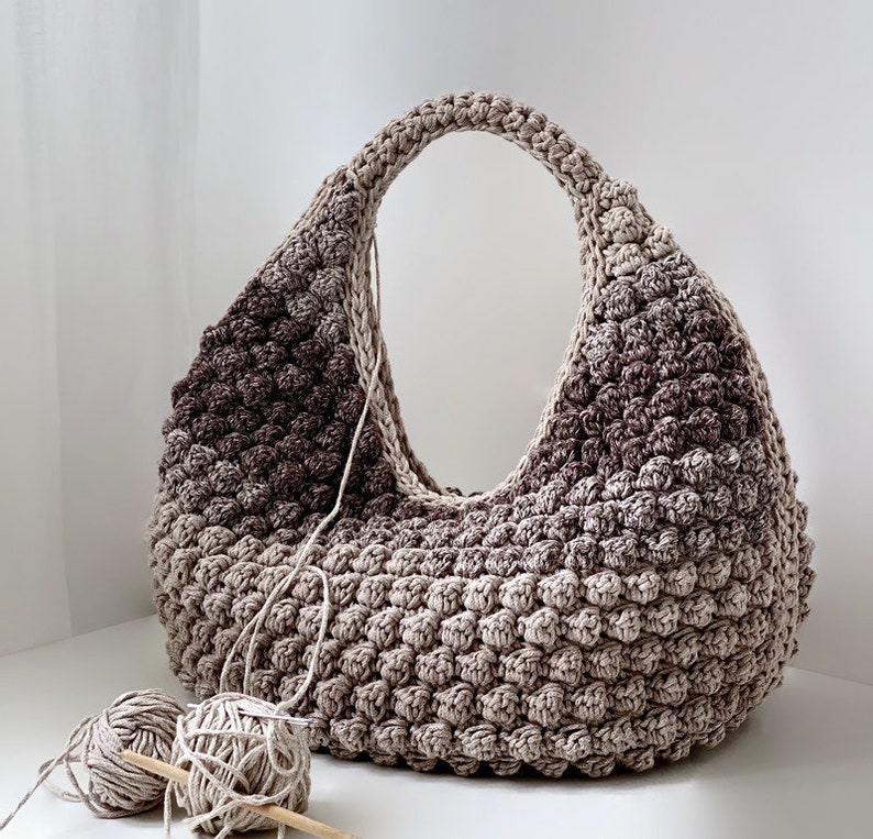 MOTIF AU CROCHET Sac ronda Sac au crochet Sac à main en laine au crochet Sac à main pour femme, sac shopping, sac d'été, sac de plage, sac à main image 2