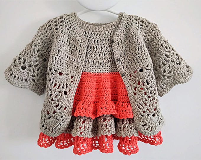 Crochet PATTERN Baby Jacket Crochet PATTERN Baby Dress Baby Cardigan Baby Girl Pattern Baby Outfit Newborn Baby Girl Clothes Pattern PDF