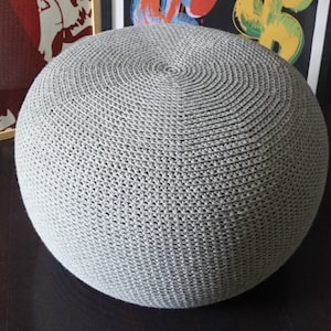 CROCHET PATTERN Tutorial XXL Large Crochet Pouf Poof, Ottoman, Footstool, Home Decor, Pillow, Bean Bag, Floor cushion (Crochet Pattern)