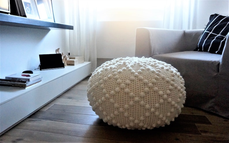 CROCHET PATTERN DIY Tutorial Large Crochet Pouf Poof, Ottoman, Footstool, Home Decor, Pillow, Bean Bag, Floor cushion Crochet Pattern image 3